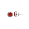 Silver Cherry Crush 6mm Round Studs