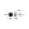 Silver Night Aura 6mm Round Studs