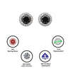 Silver Night Aura 6mm Round Studs
