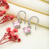 Silver Pink Luster Earrings