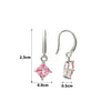 Silver Pink Luster Earrings