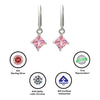 Silver Pink Luster Earrings