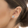 Silver Stone Rim Earrings