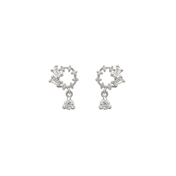 Silver Orchid Earrings