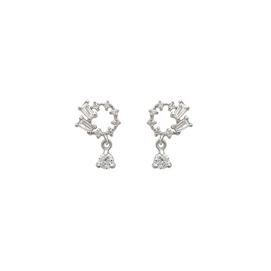Silver Orchid Earrings