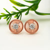 Rose Gold Stone Rim Earrings