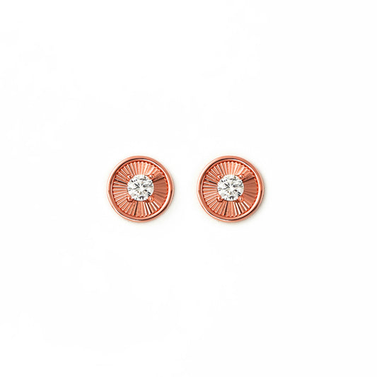 Rose Gold Stone Rim Earrings