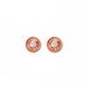 Rose Gold Stone Rim Earrings