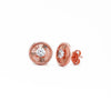 Rose Gold Stone Rim Earrings