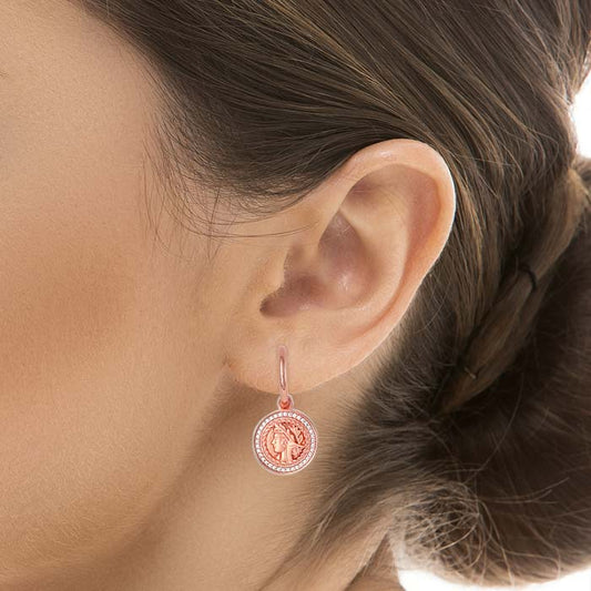 Rose Gold Victorian Coin Earrings