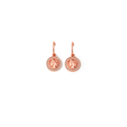 Rose Gold Victorian Coin Earrings