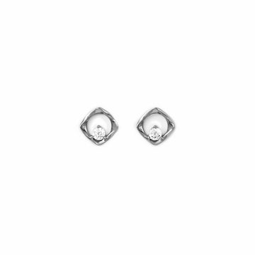 Silver Crystal Window Earrings
