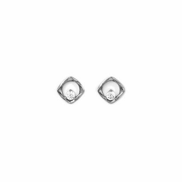 Silver Crystal Window Earrings
