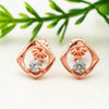 Rose Gold Crystal Window Earrings