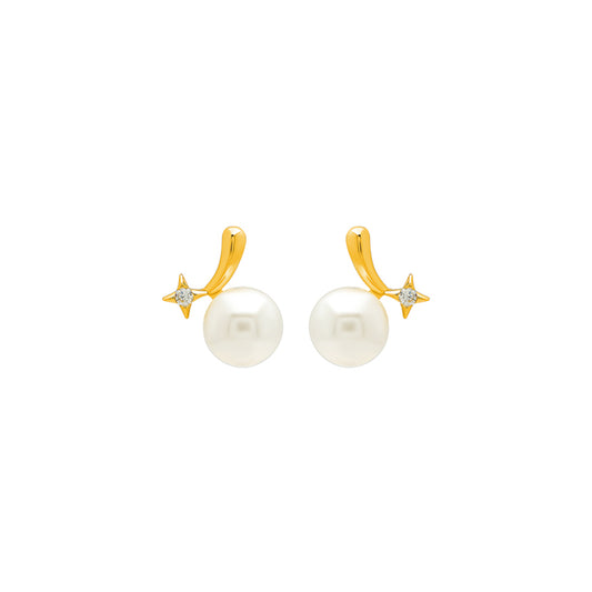 18k Gold Plated Silver Ocean Pearl Earrings