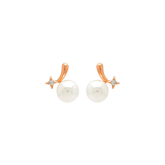 Rose Gold Silver Ocean Pearl Earrings