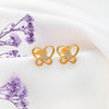 18k Gold Plated Silver Delicate Butterfly Earrings