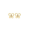 18k Gold Plated Silver Delicate Butterfly Earrings