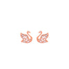 Rose Gold Swan Shine Earrings