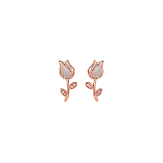 Rose Gold Rose Petal Earrings