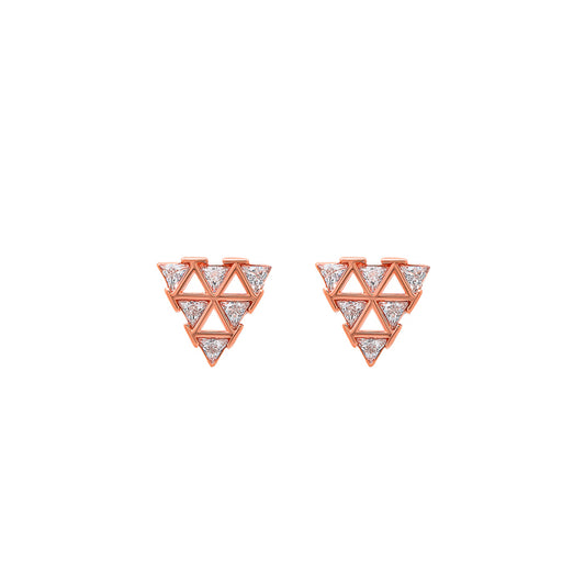 Rose Gold Tri Spark Studs