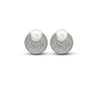 Silver Pearl Leaf Earrings