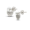 Silver Pearl Leaf Earrings