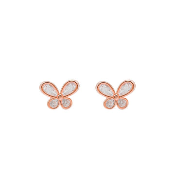 Rose Gold Mini Butterfly Earrings