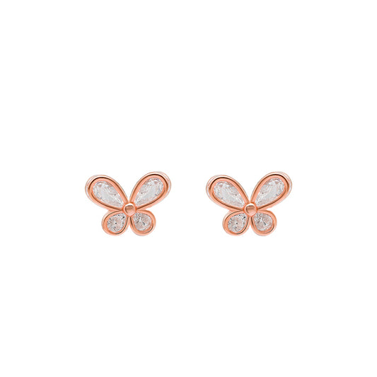 Rose Gold Mini Butterfly Earrings