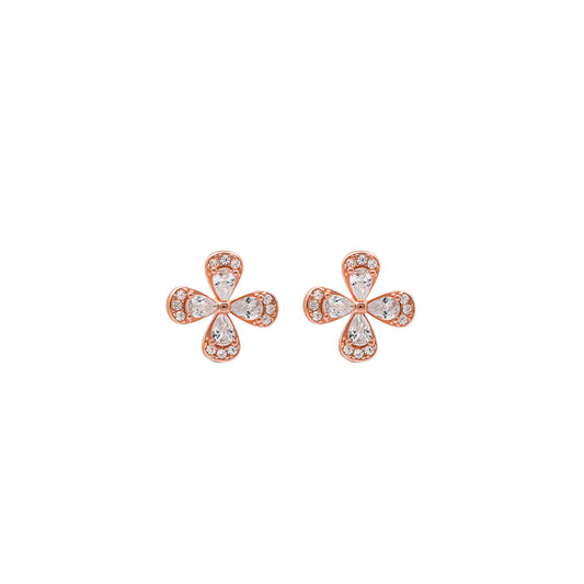 Rose Gold Tiny Petal Earrings
