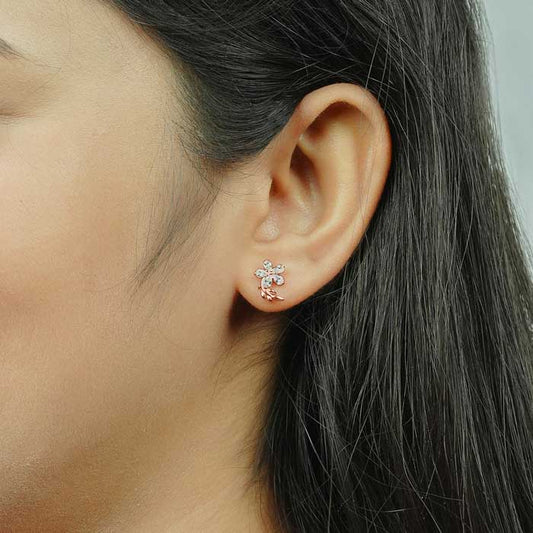 Rose Gold Tiny Jasmine Earrings