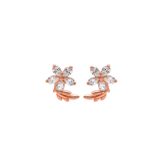 Rose Gold Tiny Jasmine Earrings