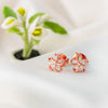 Rose Gold Tiny Periwinkle Earrings