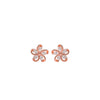 Rose Gold Tiny Periwinkle Earrings