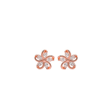 Rose Gold Tiny Periwinkle Earrings