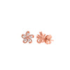 Rose Gold Tiny Periwinkle Earrings