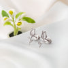 Silver Rose Petal Earrings