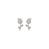 Silver Rose Petal Earrings