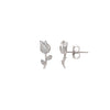 Silver Rose Petal Earrings