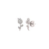 Silver Rose Petal Earrings