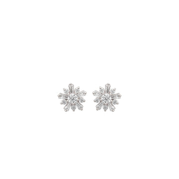 Silver Tiny Bloom Earrings