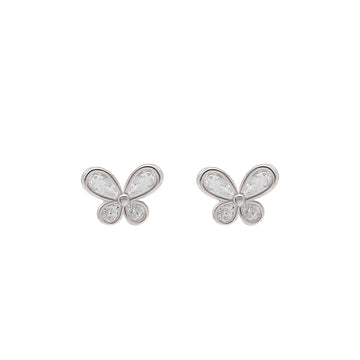 Silver Mini Butterfly Earrings