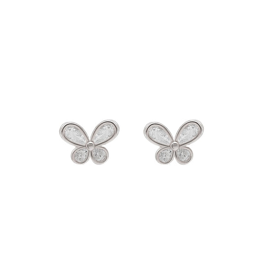 Silver Mini Butterfly Earrings