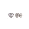 Silver Shiny Heart Studs