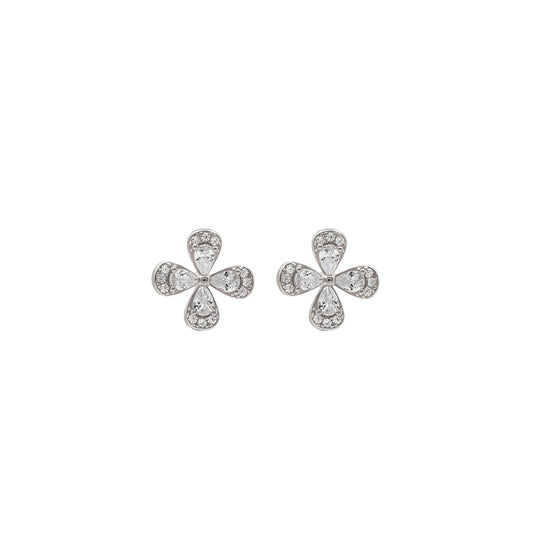 Silver Tiny Petal Earrings