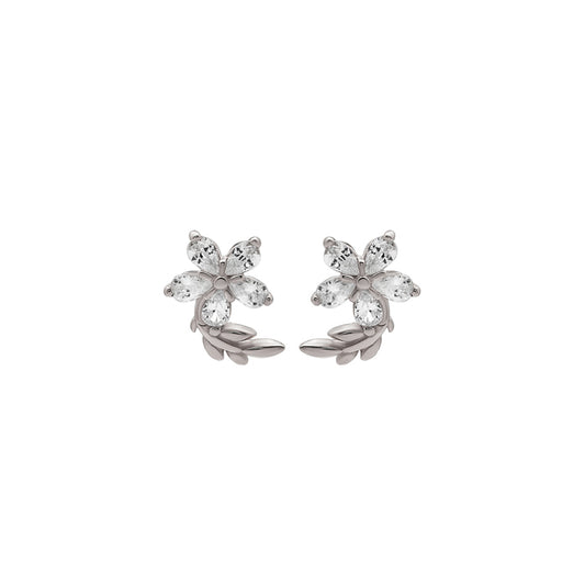 Silver Tiny Jasmine Earrings