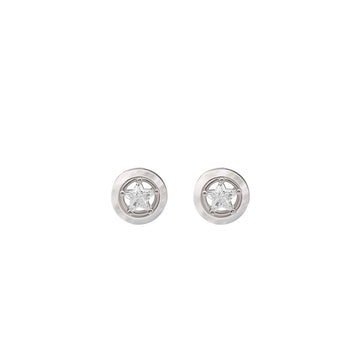 Silver Honey Circle Studs