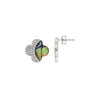 Silver Crystal Clover Earrings (MOP)