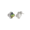 Silver Crystal Clover Earrings (MOP)