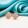 Rose Gold Shiny Clover Studs